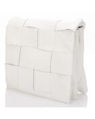 Sac bandoulière en Cuir Mia blanc - 23x5x17 cm