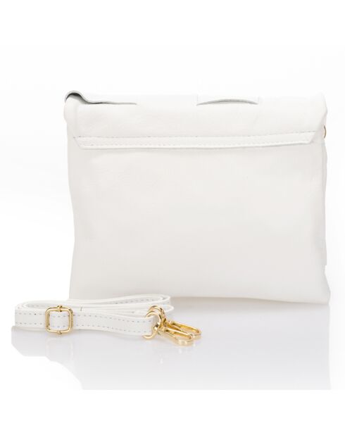 Sac bandoulière en Cuir Mia blanc - 23x5x17 cm