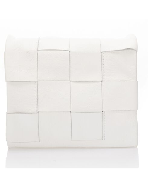 Sac bandoulière en Cuir Mia blanc - 23x5x17 cm