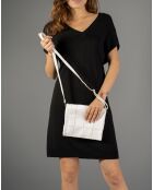 Sac bandoulière en Cuir Mia blanc - 23x5x17 cm