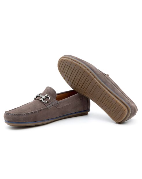 Mokassins Afebi aus grauem Samt