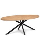 Table repas ovale Spider bois/noir - 200x90x75 cm