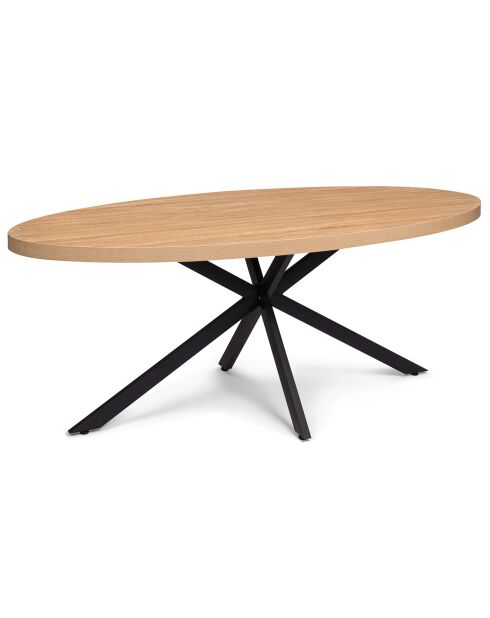 Table repas ovale Spider bois/noir - 200x90x75 cm