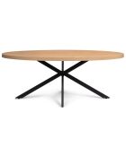 Table repas ovale Spider bois/noir - 200x90x75 cm