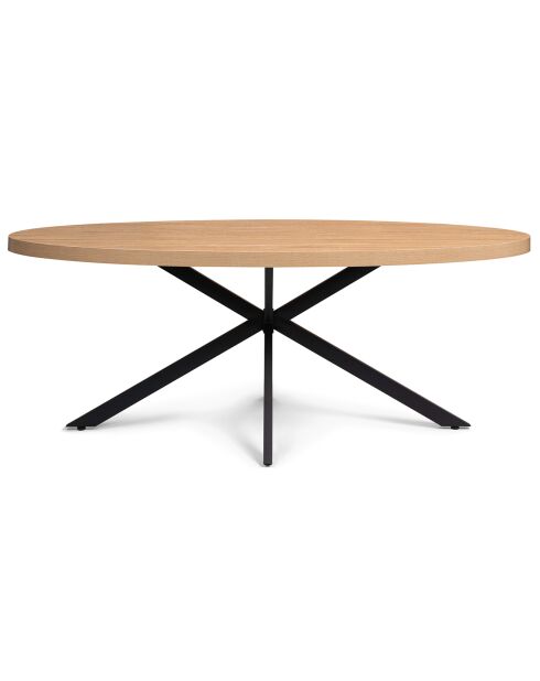 Table repas ovale Spider bois/noir - 200x90x75 cm