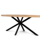 Table repas ovale Spider bois/noir - 200x90x75 cm