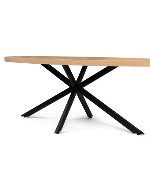 Table repas ovale Spider bois/noir - 200x90x75 cm