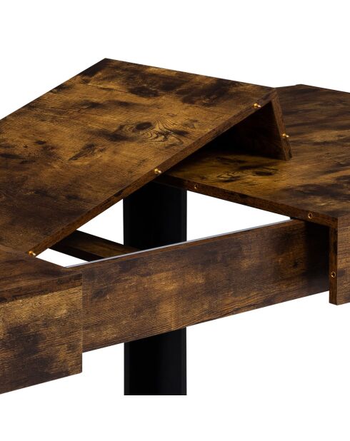 Table à Manger Extensible Brixton bois vieilli/noir - 160-200x80x75 cm