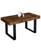 Table à Manger Extensible Brixton bois vieilli/noir - 160-200x80x75 cm