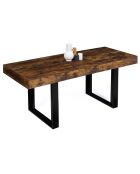 Table à Manger Extensible Brixton bois vieilli/noir - 160-200x80x75 cm