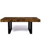 Table à Manger Extensible Brixton bois vieilli/noir - 160-200x80x75 cm