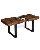 Table à Manger Extensible Brixton bois vieilli/noir - 160-200x80x75 cm