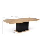 Table à Manger Extensible Kingston bois/noir - 160x90x75 cm