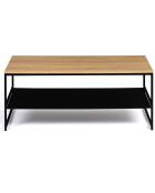 Table Basse Liverpool Double Plateau bois/noir - 113.5x60x45 cm