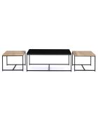 3 Tables Basses Gigognes Liverpool bois/noir