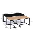 3 Tables Basses Gigognes Liverpool bois/noir