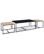 3 Tables Basses Gigognes Liverpool bois/noir