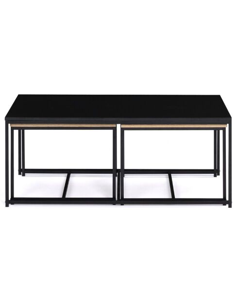 3 Tables Basses Gigognes Liverpool bois/noir