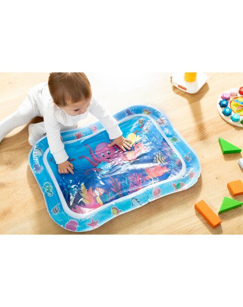 Tapis de jeu à eau gonflable pour bébé Wabbly  bleu/transparent - 64x50 cm