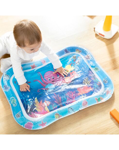 Tapis de jeu à eau gonflable pour bébé Wabbly  bleu/transparent - 64x50 cm