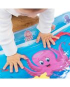 Tapis de jeu à eau gonflable pour bébé Wabbly  bleu/transparent - 64x50 cm