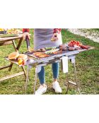 Barbecue au charbon de bois pliable en acier inoxydable ExelQ  gris - 81x73x33 cm