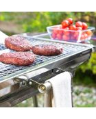 Barbecue au charbon de bois pliable en acier inoxydable ExelQ  gris - 81x73x33 cm