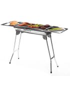 Barbecue au charbon de bois pliable en acier inoxydable ExelQ  gris - 81x73x33 cm