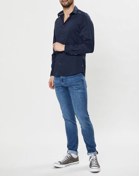 Suraj Slimfit-Hemd, marineblau