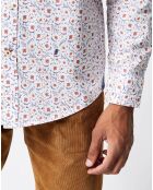 Chemise Berkeley imprimé fleurs blanche