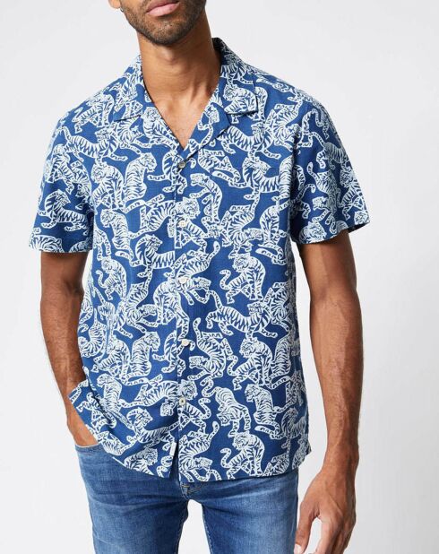 Compton Print Tiger dunkelblaues Hemd