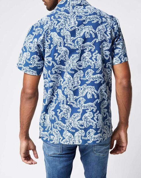 Compton Print Tiger dunkelblaues Hemd