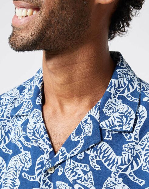 Compton Print Tiger dunkelblaues Hemd