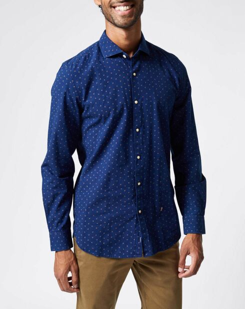 Chemise Tedworth Mid Print bleu moyen