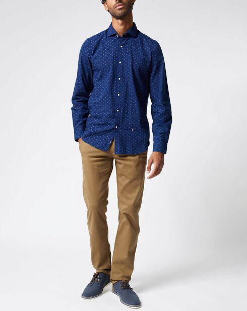 Chemise Tedworth Mid Print bleu moyen