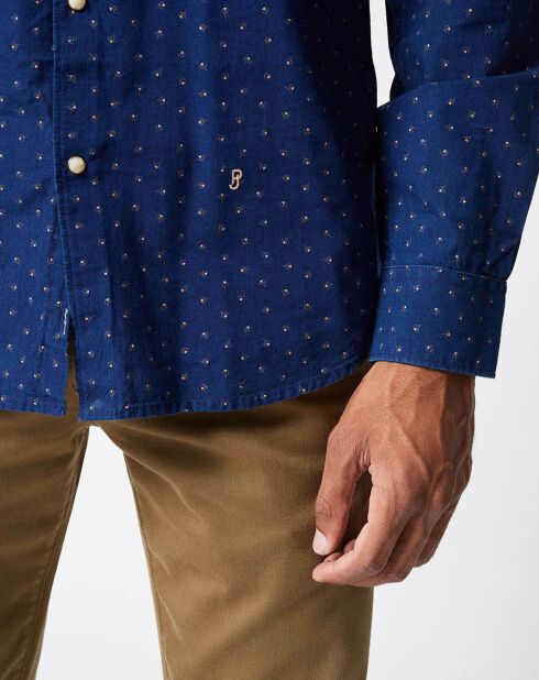 Chemise Tedworth Mid Print bleu moyen