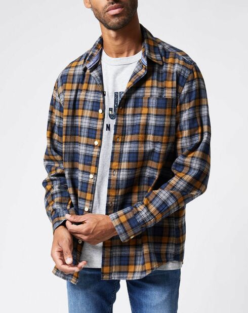 Chemise Telford à carreaux bleu/camel