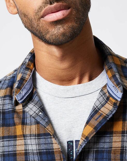Chemise Telford à carreaux bleu/camel