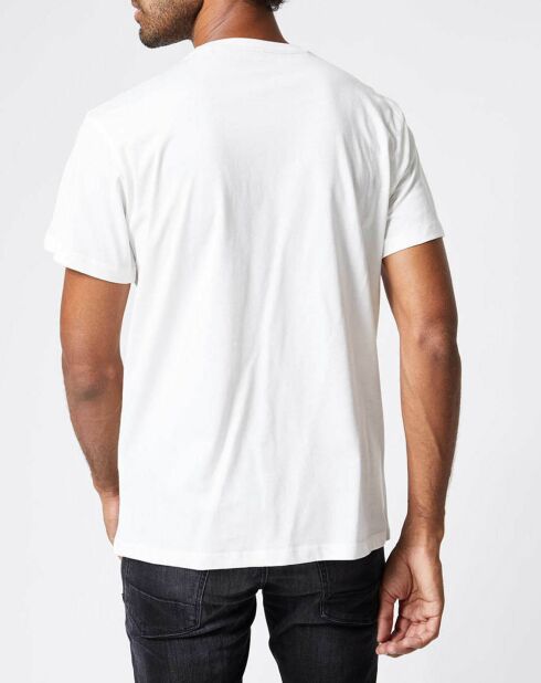 Weißes T-Shirt mit seitlicher Flagge