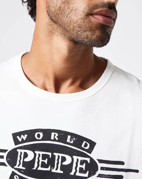 T-shirt bianca Devon Pepe