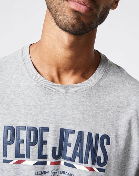 Hellgraues T-Shirt mit Brenton Logo Flaguk