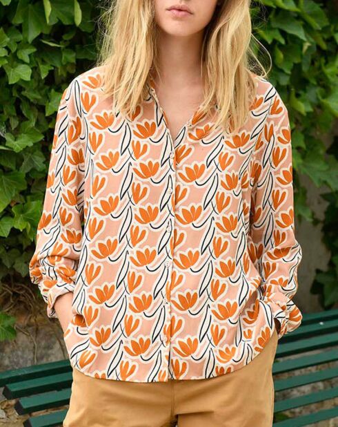 Chemise Mederic imprimée nude/multicolore