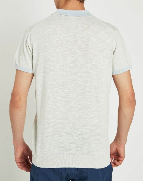 Polo chiné bicolore gris/bleu