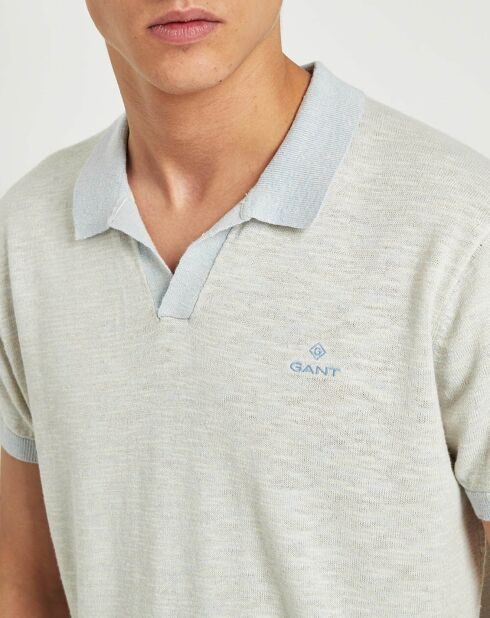 Polo chiné bicolore gris/bleu