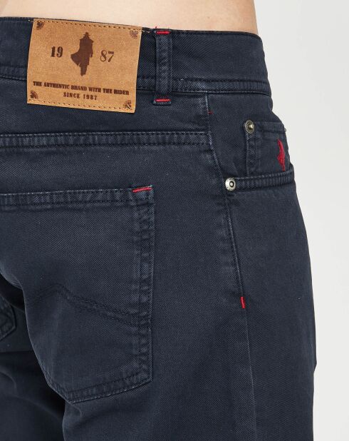 Marineblauwe getailleerde broek met 5 zakken