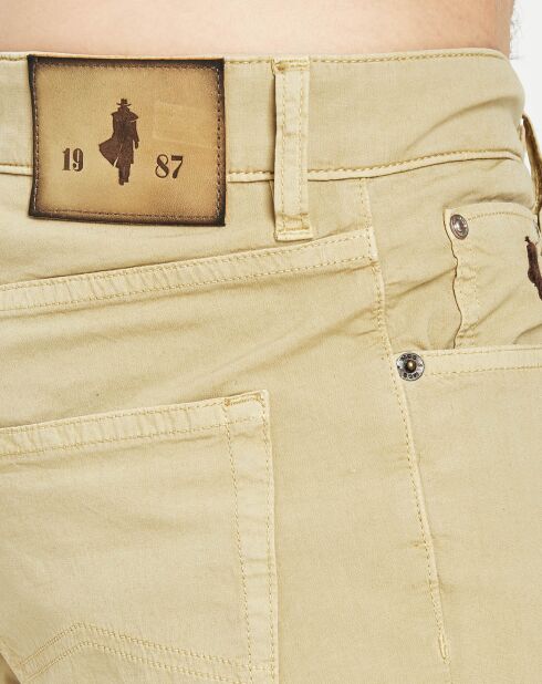 Pantalon stretch Popeline beige