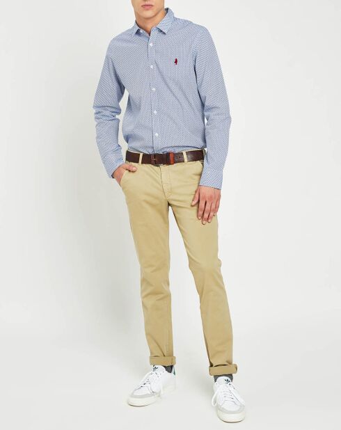 Pantalones chinos ajustados beige