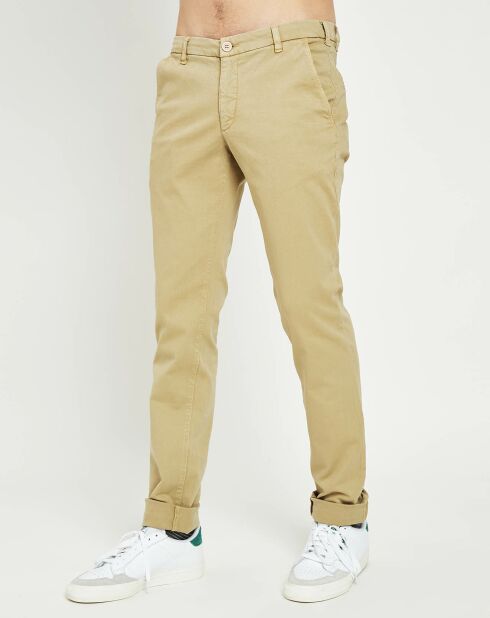 Pantalones chinos ajustados beige