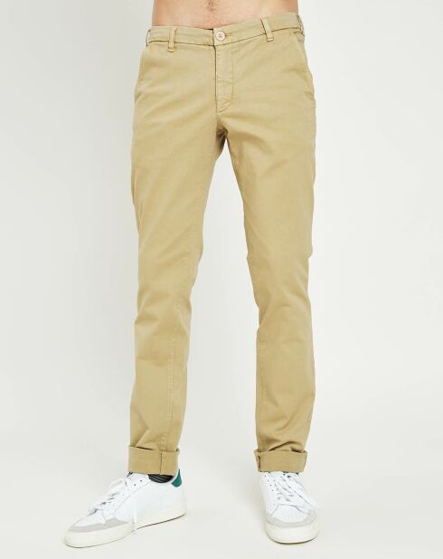 Pantalones chinos ajustados beige