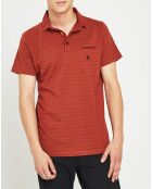 Polo en maille piquée jacquard rouille